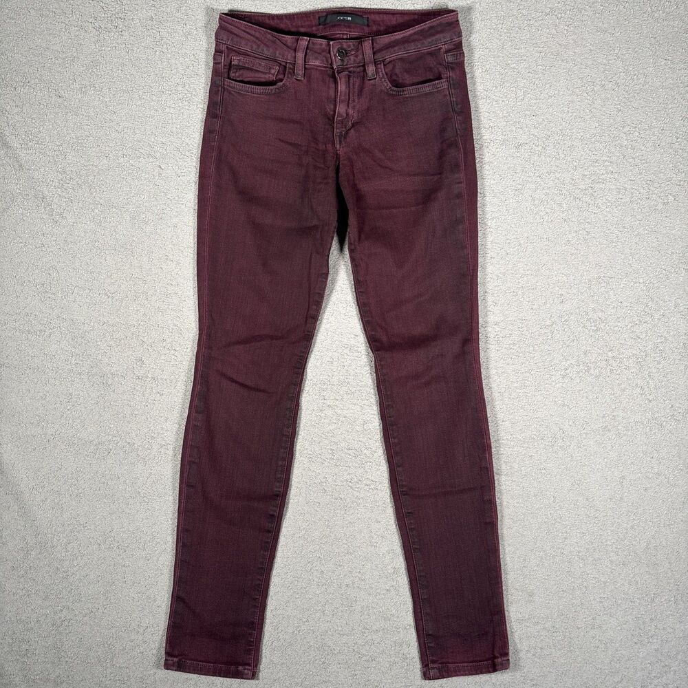 Joe's Jeans The Skinny Women's Size 27 Maroon Burgundy Skinny Jeans $200 MSRP